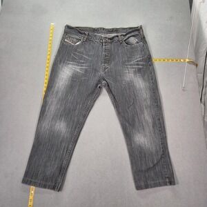 Diesel Jeans Mens Charcoal Gray Relaxed Straight Button Fly Fits 36x24